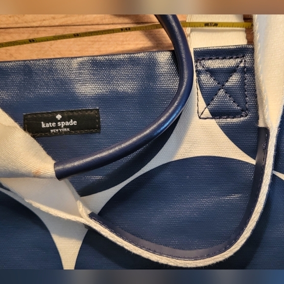 Kate Spade NY On The Go Cotton & Leather Polkadot Tote Bag - Picture 8 of 15
